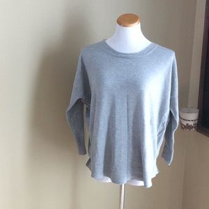 Grey Cotton Sweater with Dolman Sleeves by J.Crew